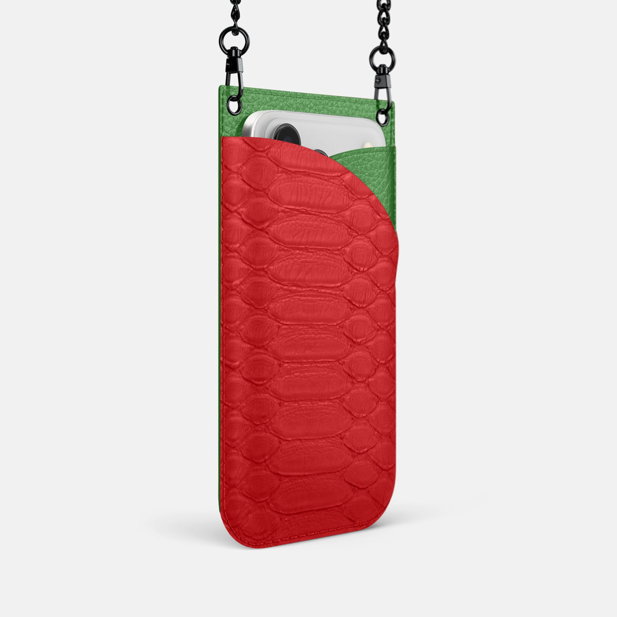 Crossbody Bag For iPhone 18 Pro In Python -2 | Red-Black
