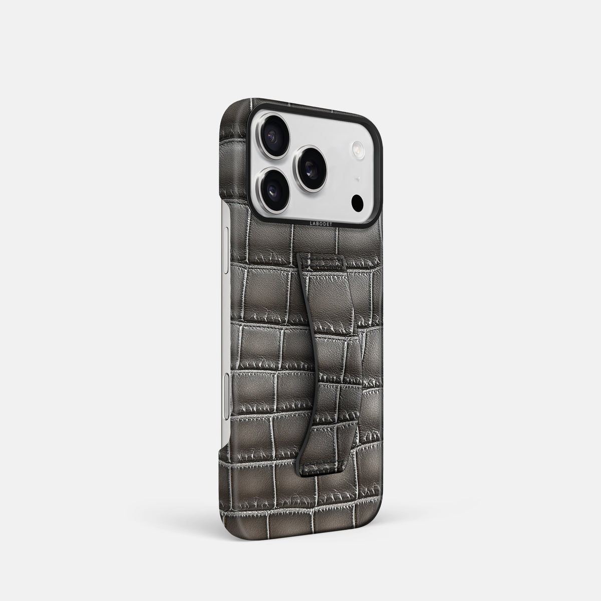 Finger Case For iPhone 17 Pro In Patina Alligator -2 | Grey-Black