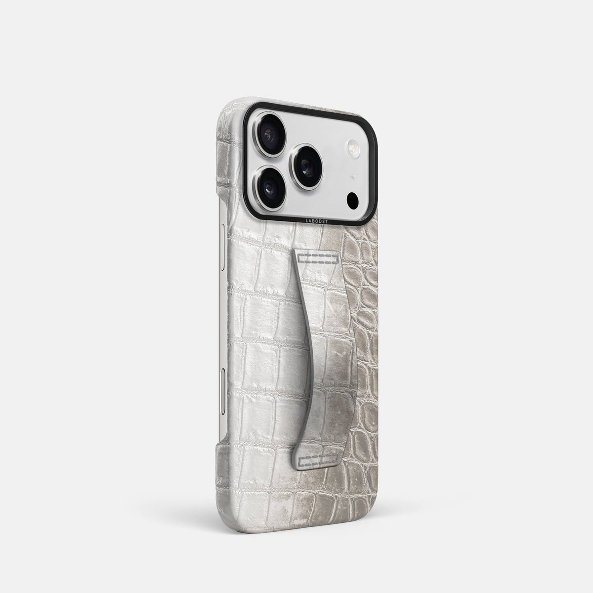Finger Case For iPhone 18 Pro In Himalayan Crocodile -2 | Grey-Black