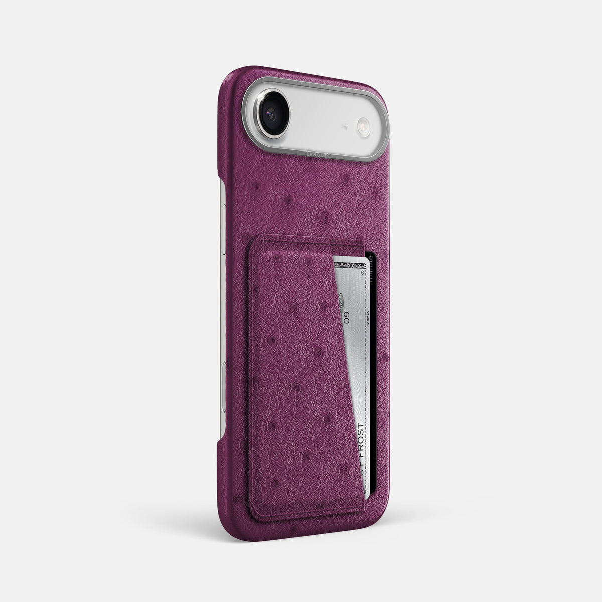 Double Card Case For iPhone 17 Air In Ostrich -2 | Purple-Steel
