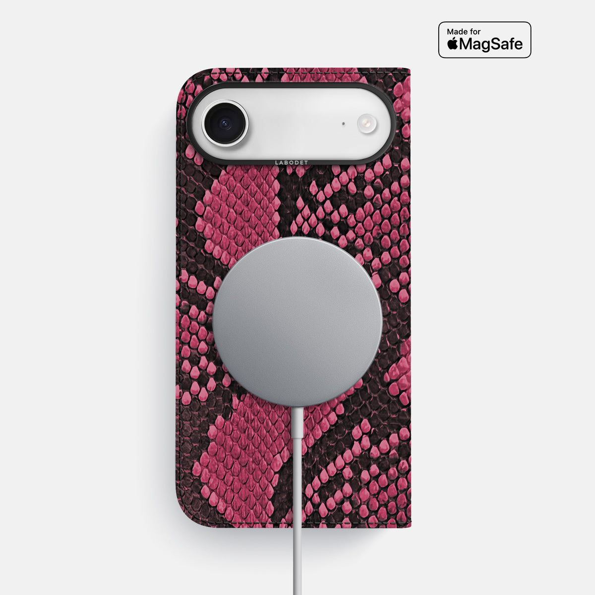 Folio Case For iPhone 17 Air In Deluxe Python -3 | Burgundy-Black