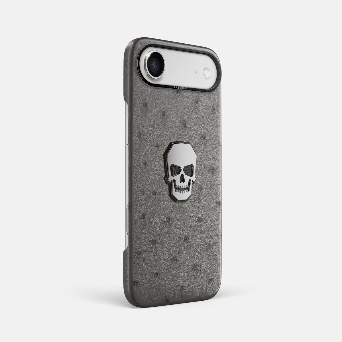 Classic Case With Titanium Skull For iPhone 17 Air In Ostrich -2 | Grey-Black