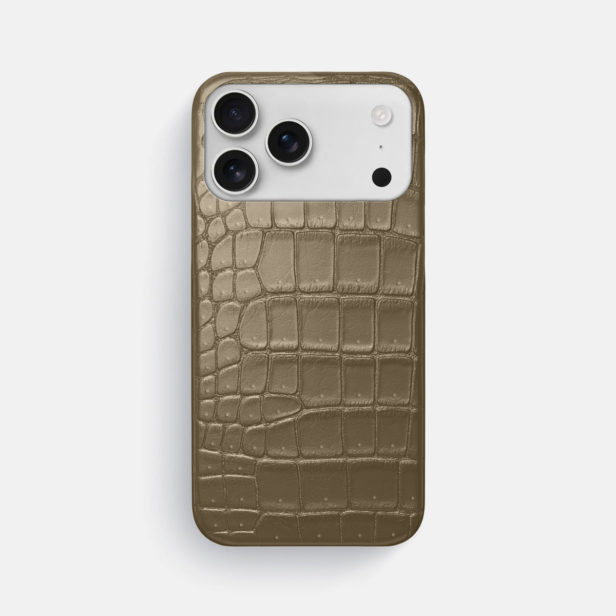 Slim Case For iPhone 18 Pro Max In Porosus Crocodile -1 | Kaki-Green