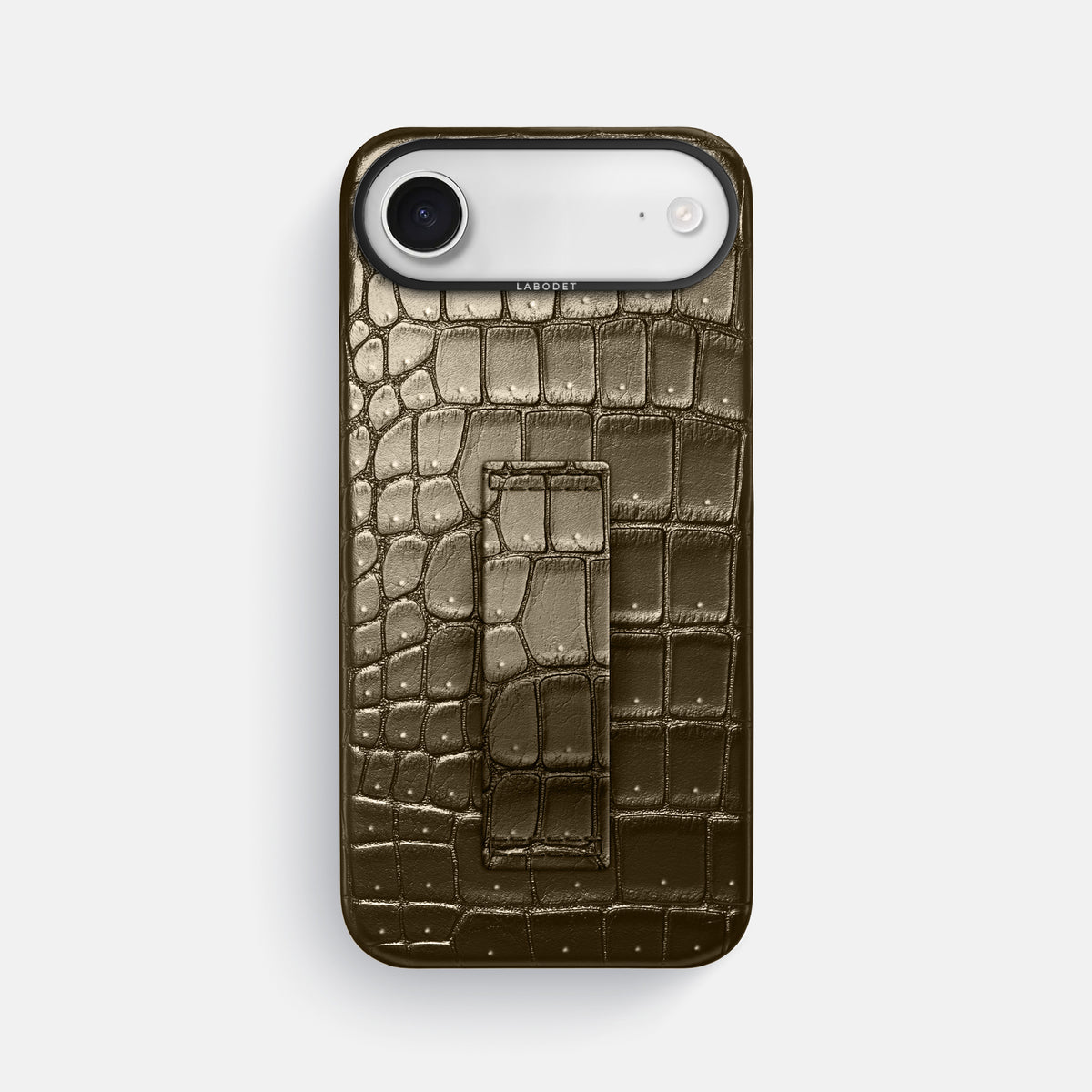 Finger Case For iPhone 17 Air In Porosus Crocodile -1 | Bronze-Black