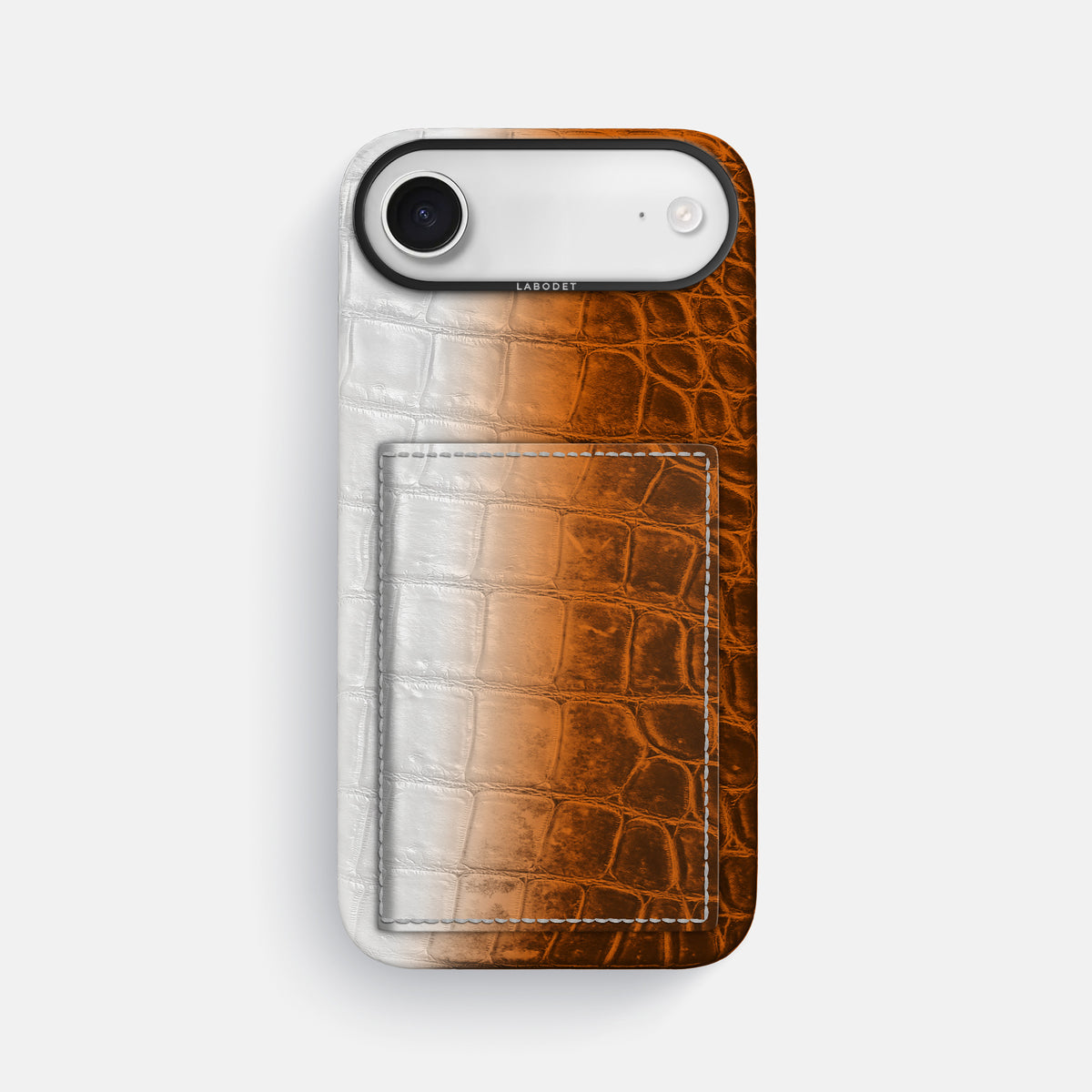 Bi-Fold Case For iPhone 17 Air In Himalayan Crocodile -1 | Orange-Black