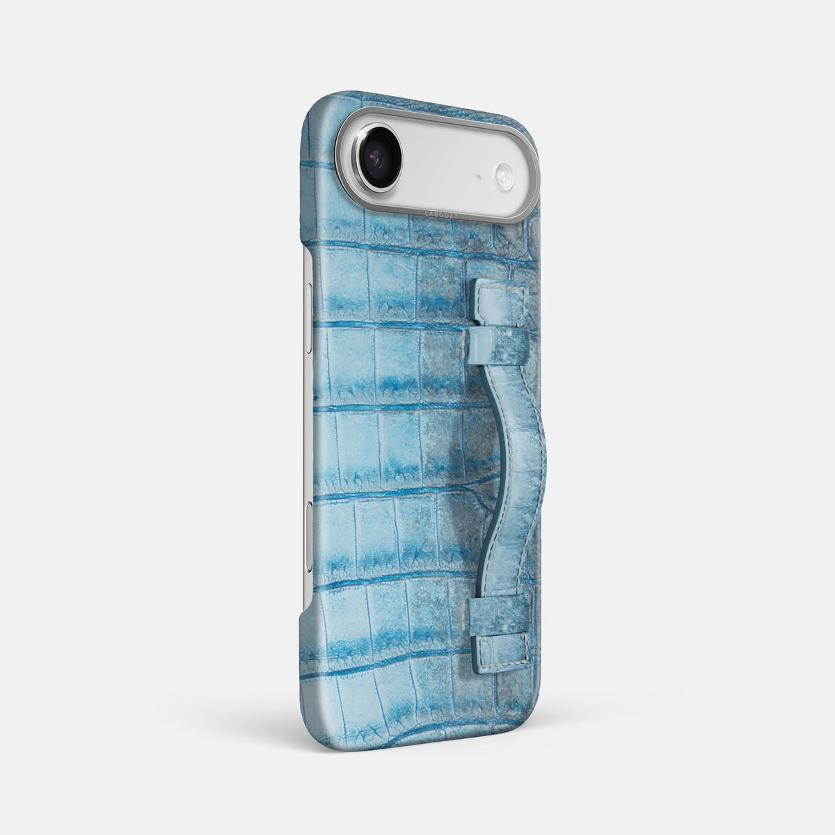 Handle Case For iPhone 17 Air In Himalayan Crocodile -2 | Ice-Blue-Steel