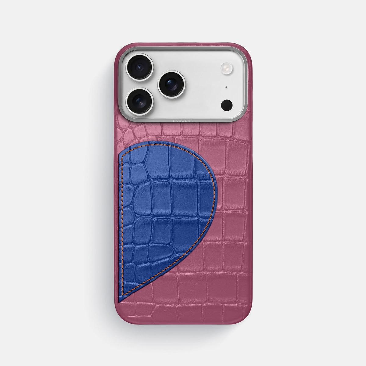 Classic Case With Half Heart - Right For iPhone 18 Pro Max In Alligator -1 | Pink-Lagoon-Steel