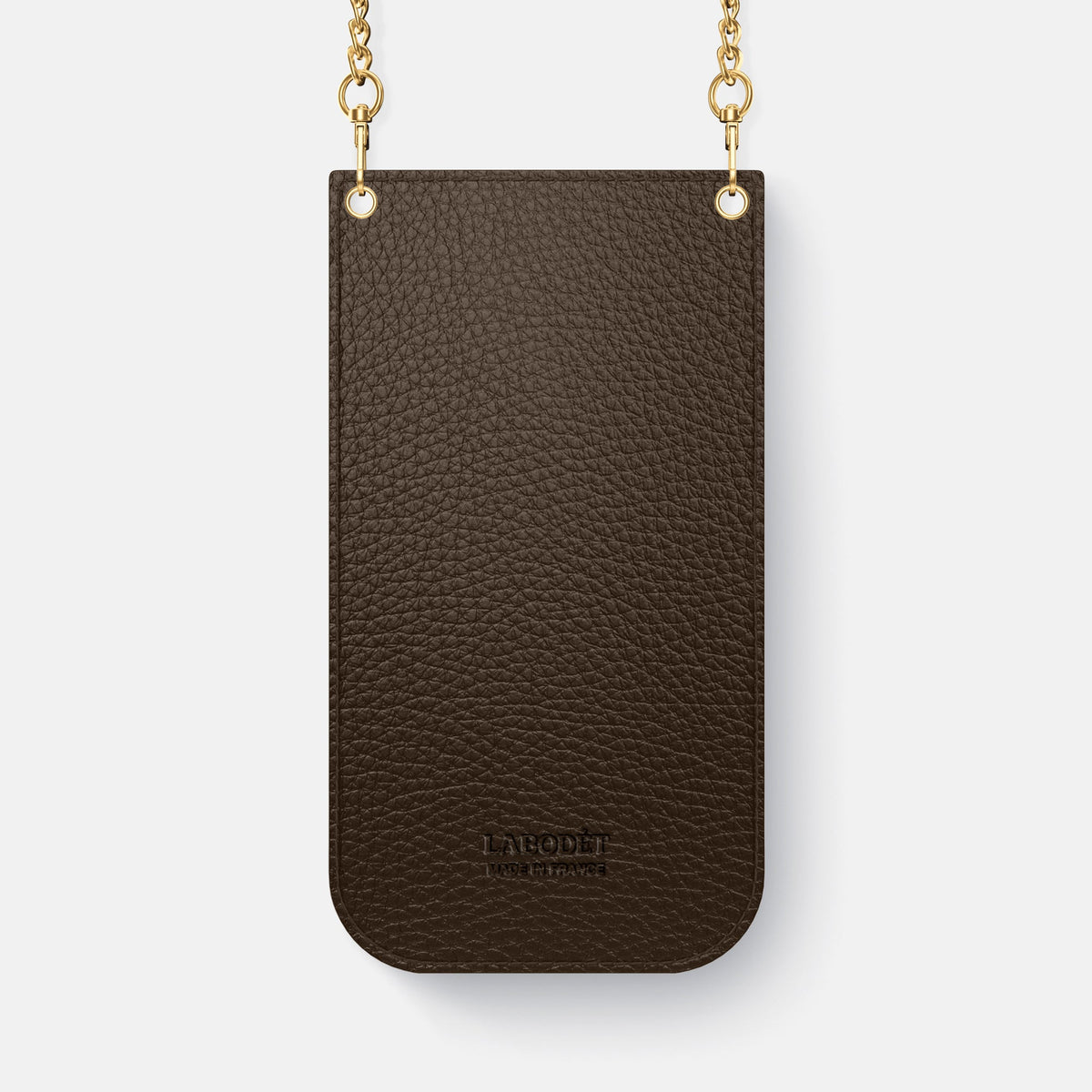 Crossbody Bag For iPhone 18 Pro Max In Ostrich -3 | Chocolate-Gold
