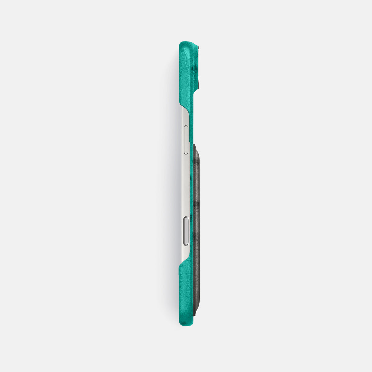 Double Card Case Coloré For iPhone 17 Air In Ostrich -3 | Turquoise-Steel