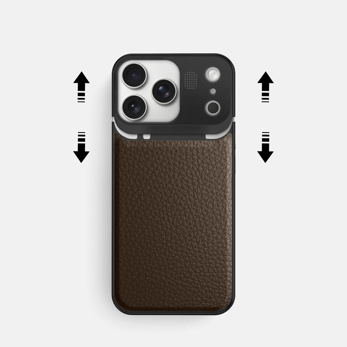 Metal Case For iPhone 17 Pro In Calf -2 | Dark-Brown-Black