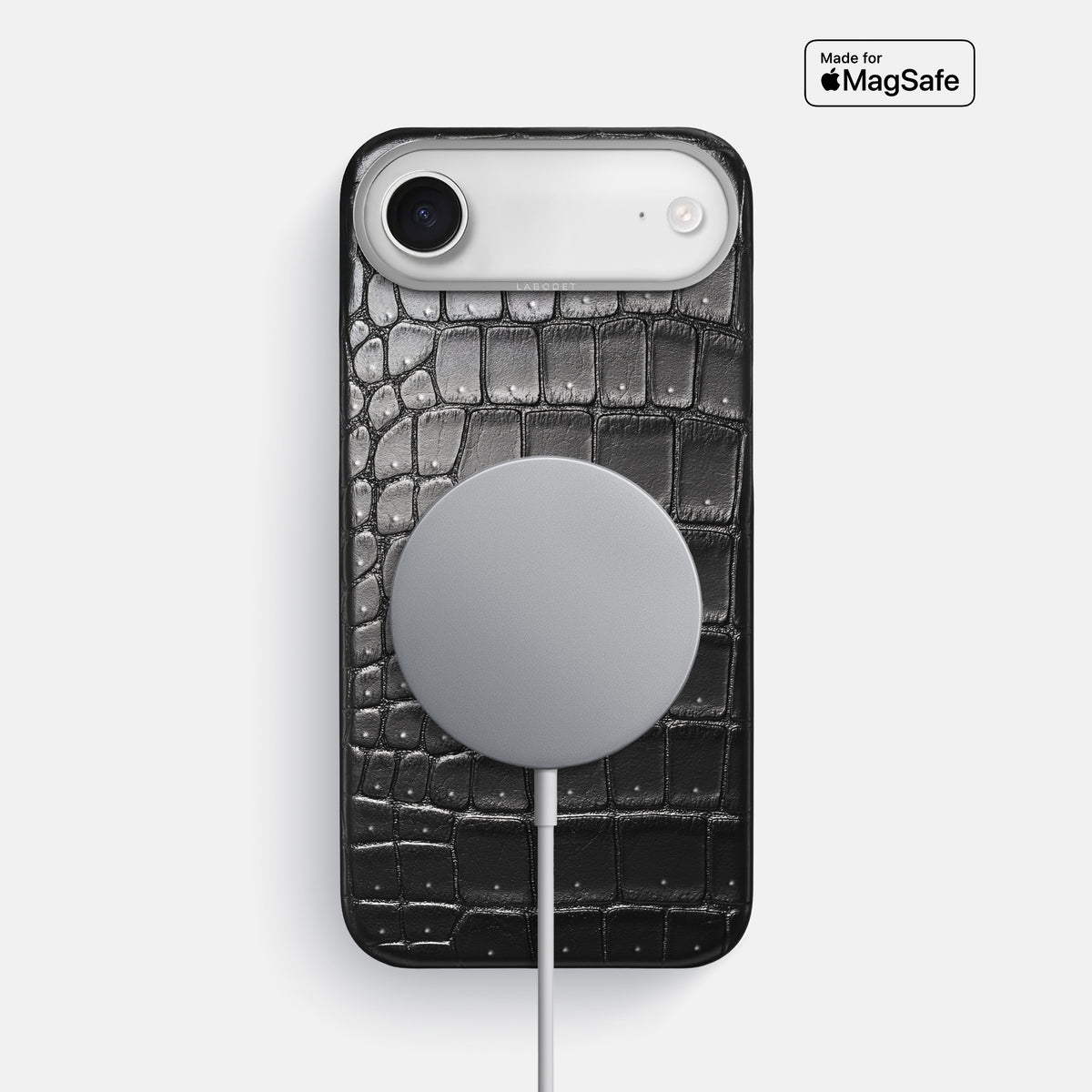 Classic Case For iPhone 17 Air In Porosus Crocodile -5 | Shiny-Black-Steel