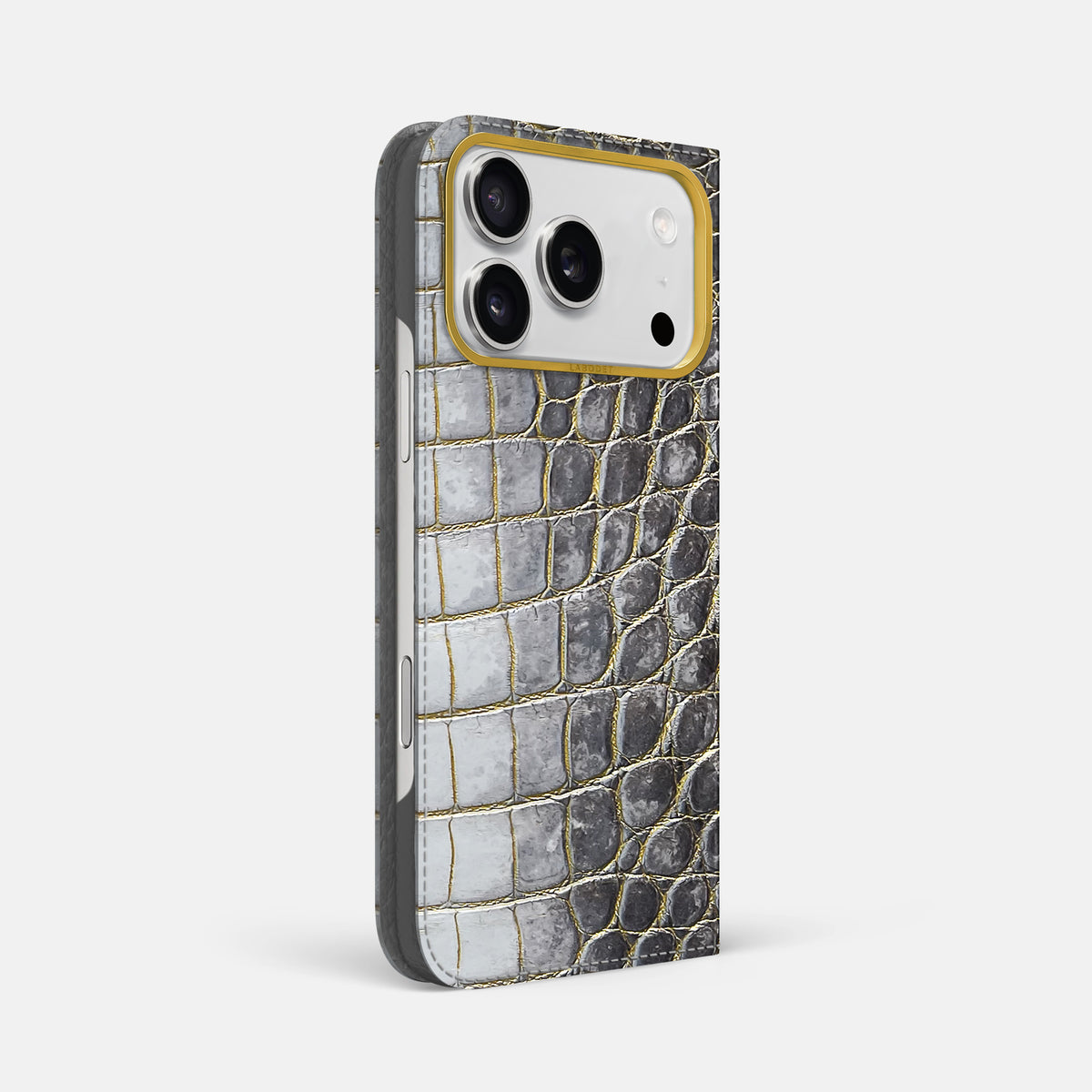 Folio Case For iPhone 17 Pro Max In Himalayan Crocodile -1 | Gold-Gold