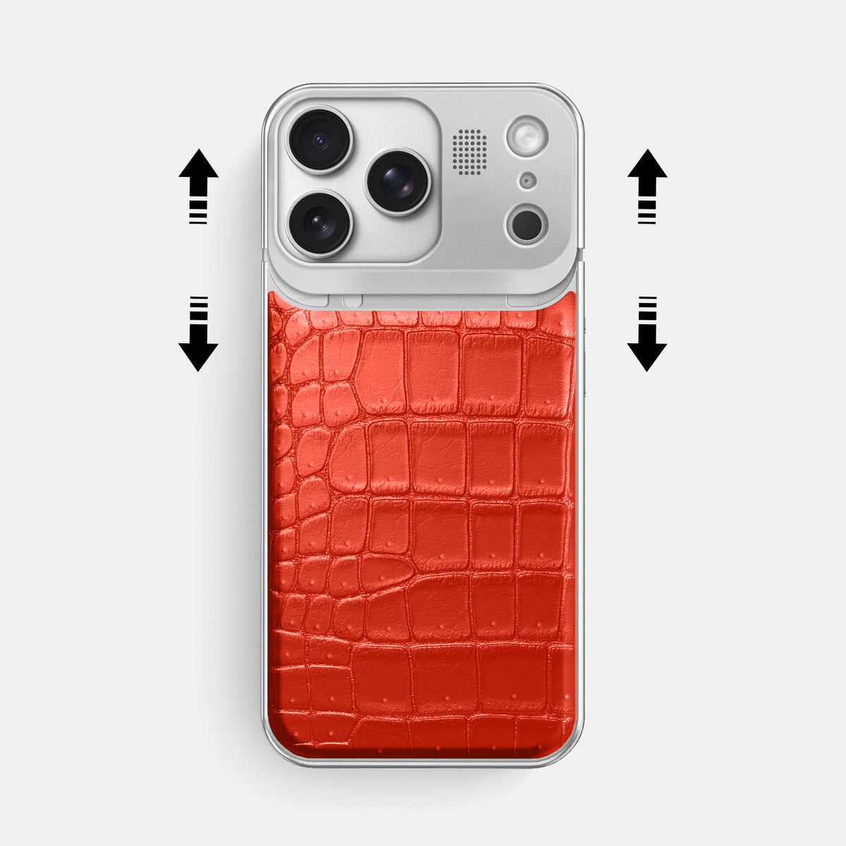 Metal Case For iPhone 17 Pro Max In Porosus Crocodile -2 | Rust-Steel