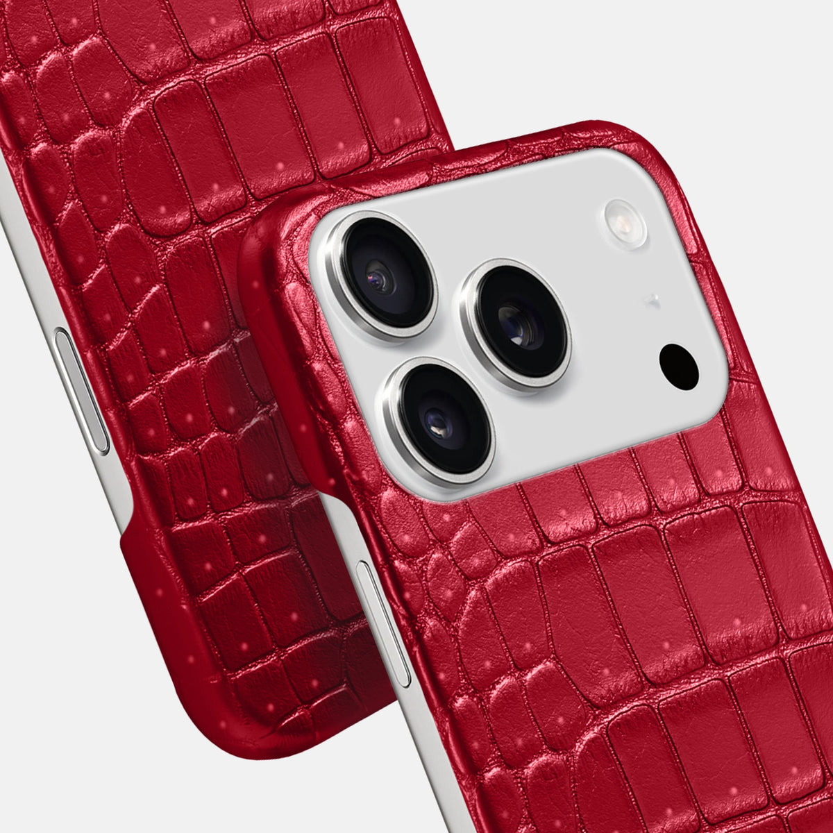 Slim Case For iPhone 18 Pro In Porosus Crocodile -6 | Burgundy