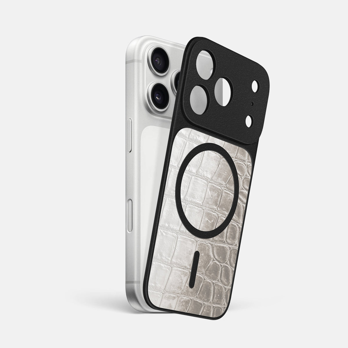 MagSafe Mask For iPhone 18 Pro Max In Himalayan Crocodile -1 | Grey