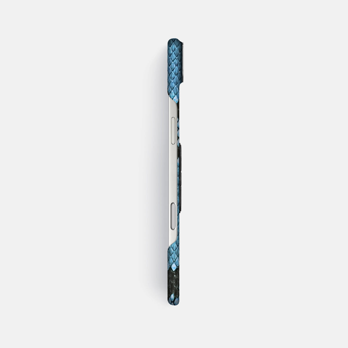 Classic Case With Titanium Skull For iPhone 17 Air In Deluxe Python -3 | Pacific-Blue-Steel