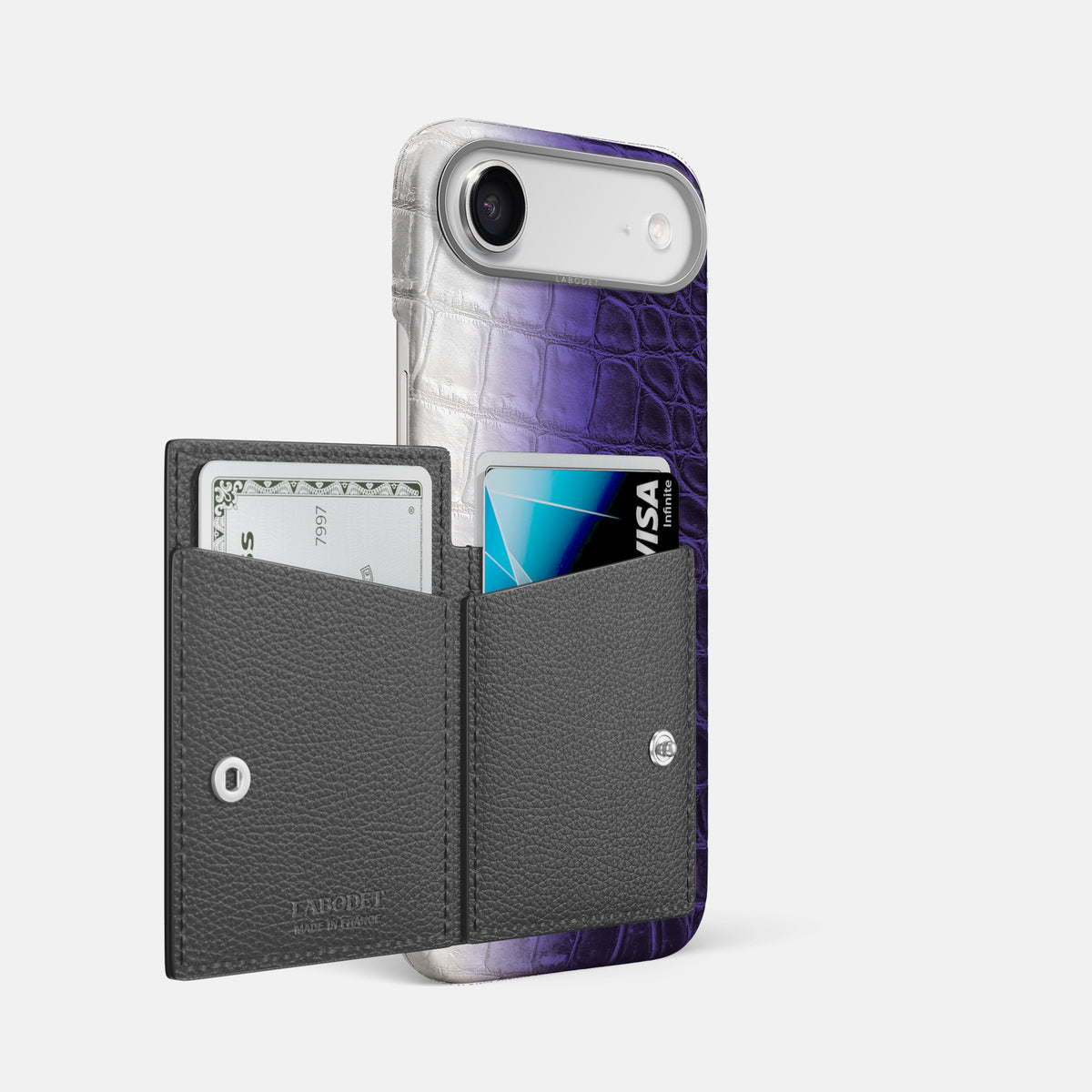 Bi-Fold Case For iPhone 17 Air In Himalayan Crocodile -2 | Purple-Steel