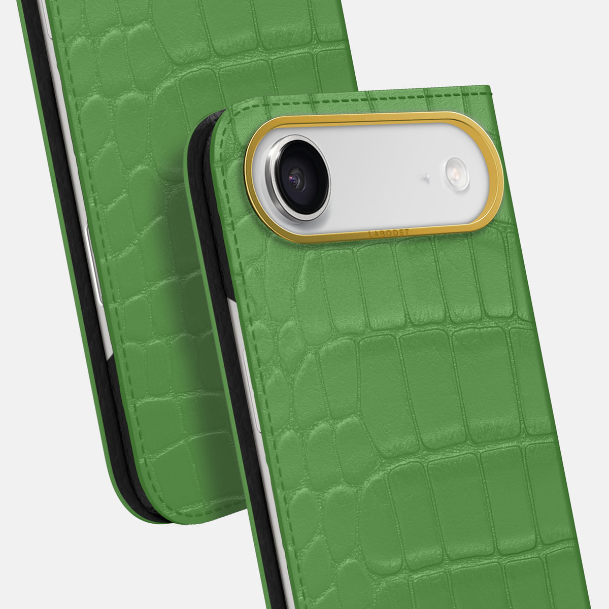 Folio Case For iPhone 17 Air In Alligator -5 | Apple-Green-Gold
