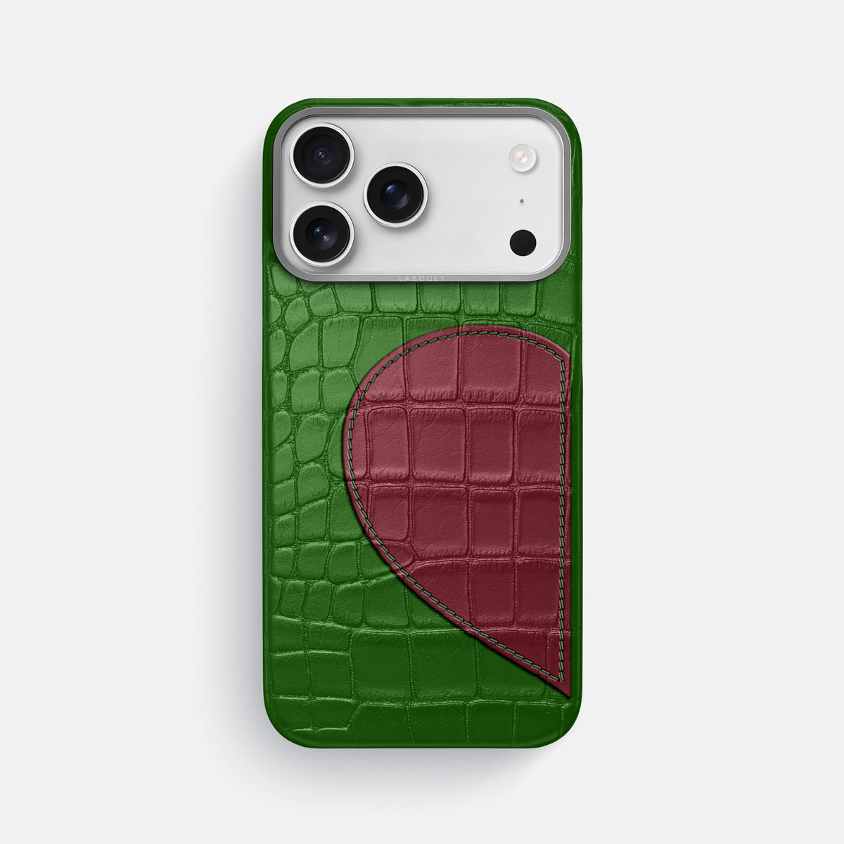 Classic Case With Half Heart - Left For iPhone 18 Pro Max In Alligator -1 | Forest-Green-Steel