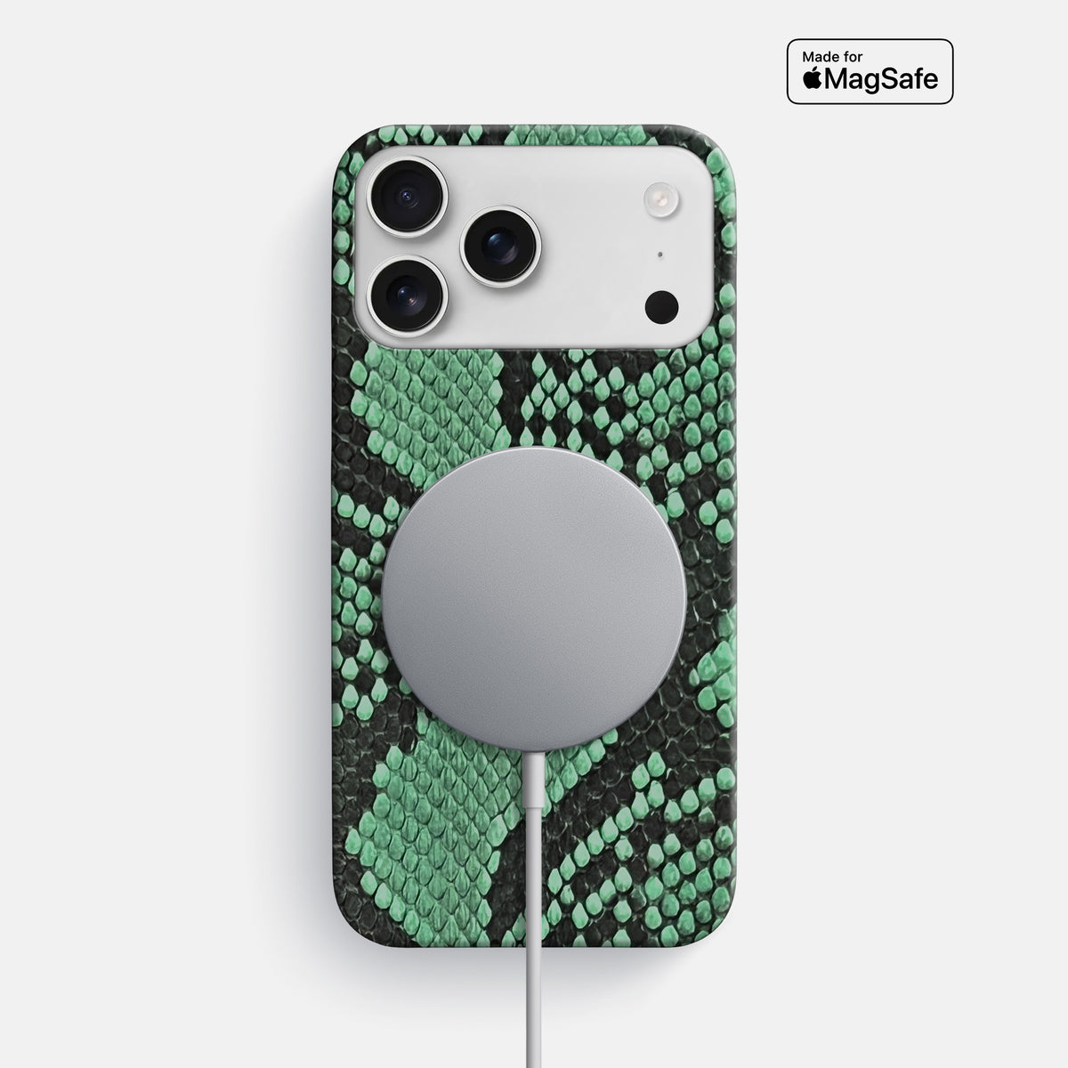 Slim Case For iPhone 17 Pro Max In Deluxe Python -5 | Forest-Green
