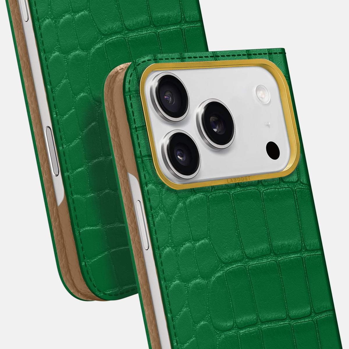 Folio Case For iPhone 18 Pro Max In Alligator -5 | Forest-Green-Gold