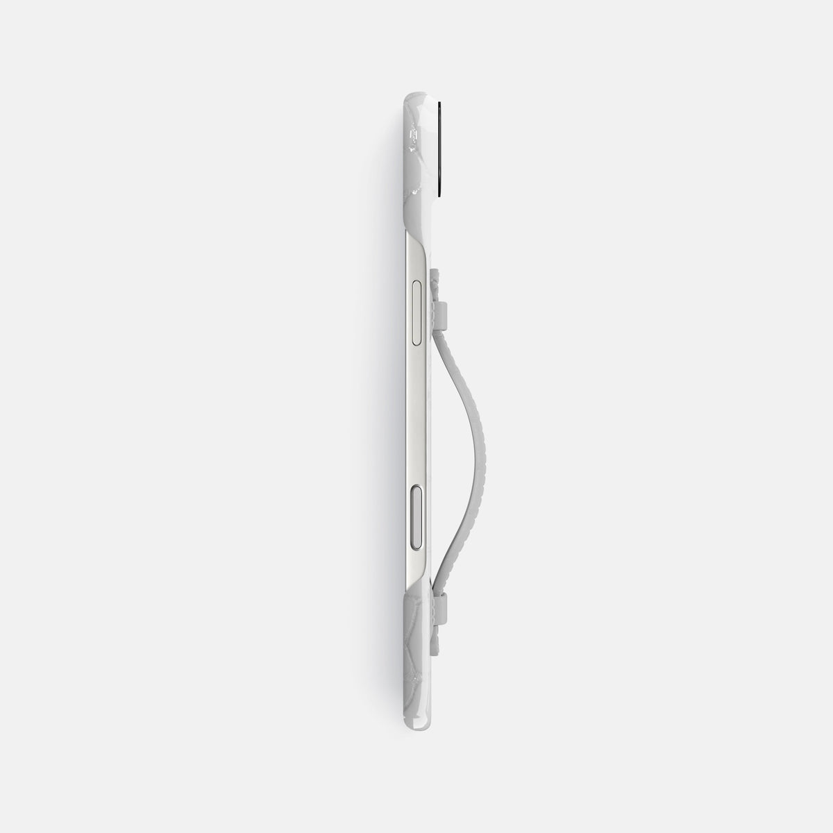 Center Handle For iPhone 17 Air In Shiny Alligator -2 | White-Black