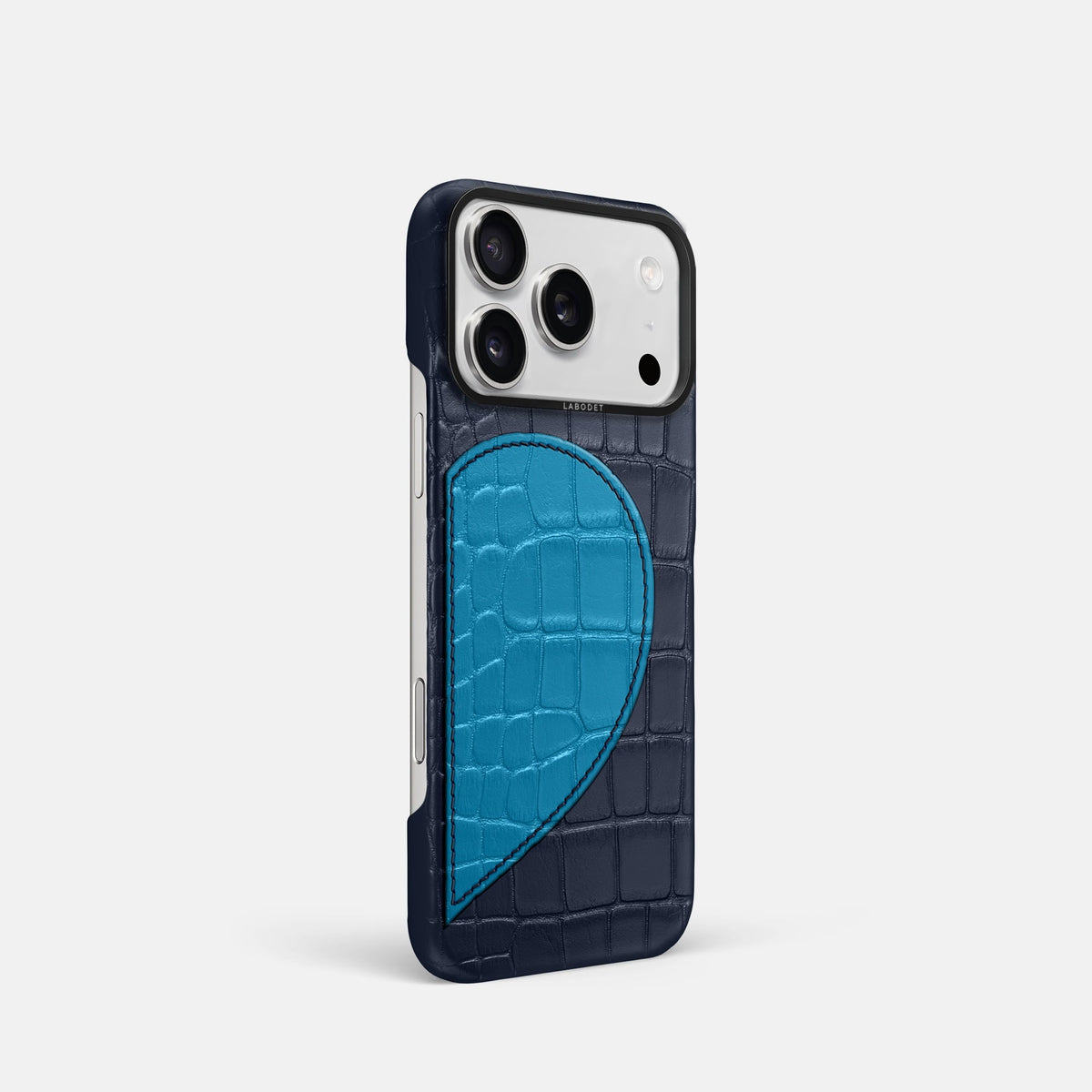 Classic Case With Half Heart - Right For iPhone 18 Pro In Alligator -2 | Navy-Blue-Black