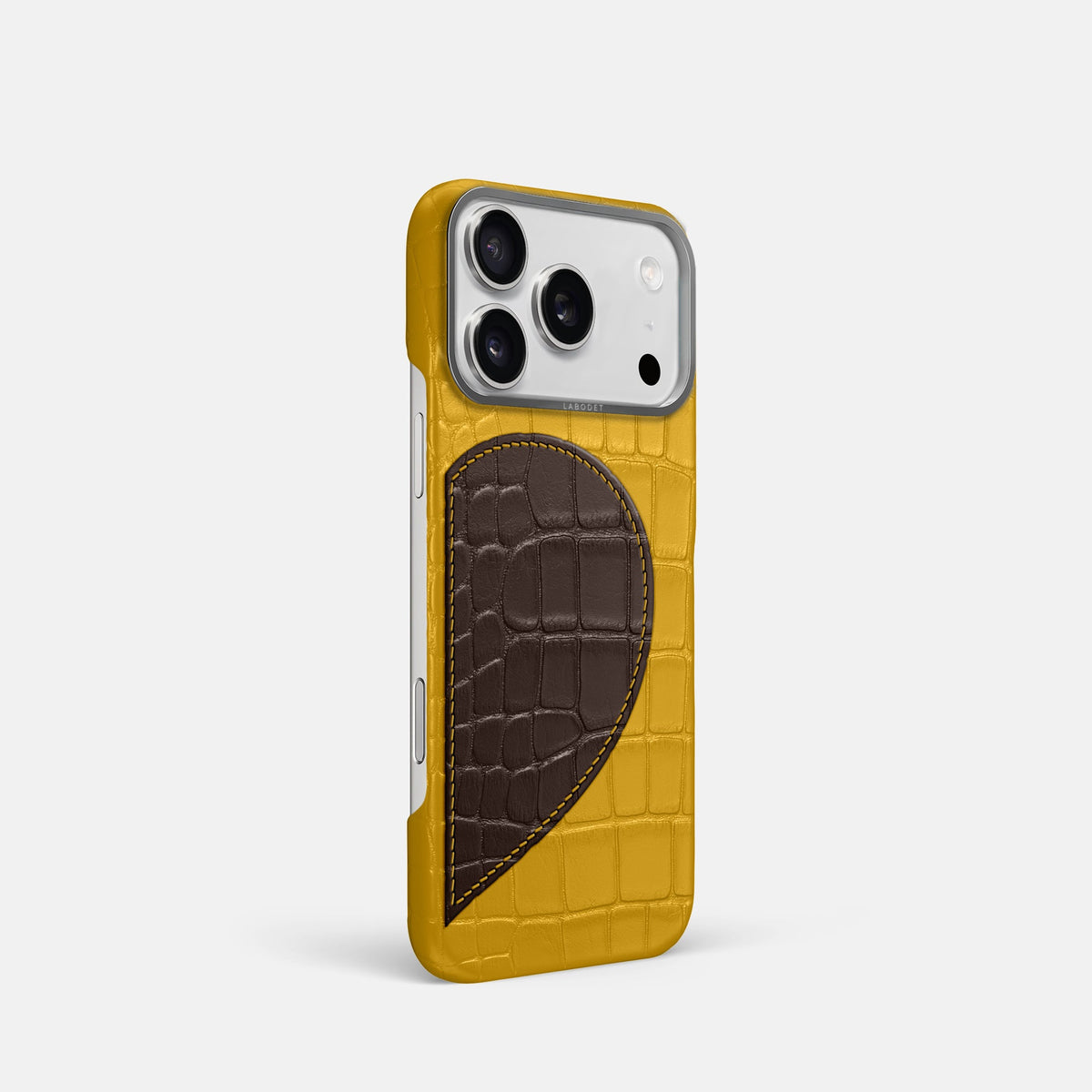 Classic Case With Half Heart - Right For iPhone 18 Pro In Alligator -2 | Yellow-Steel