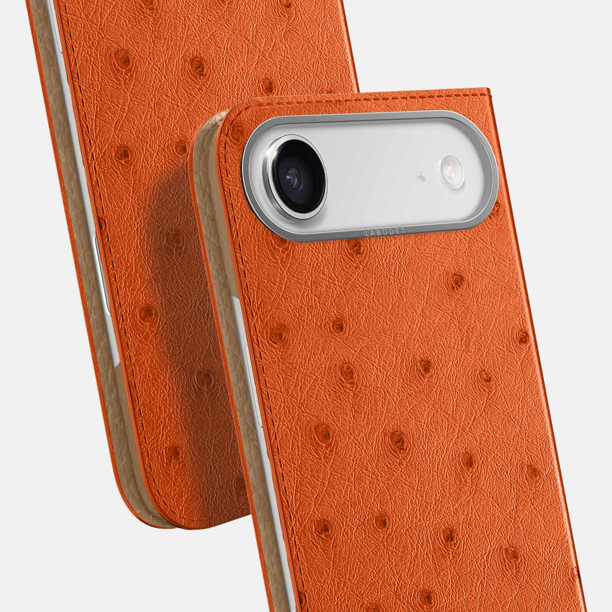 Folio Case For iPhone 17 Air In Ostrich -5 | Orange-Steel