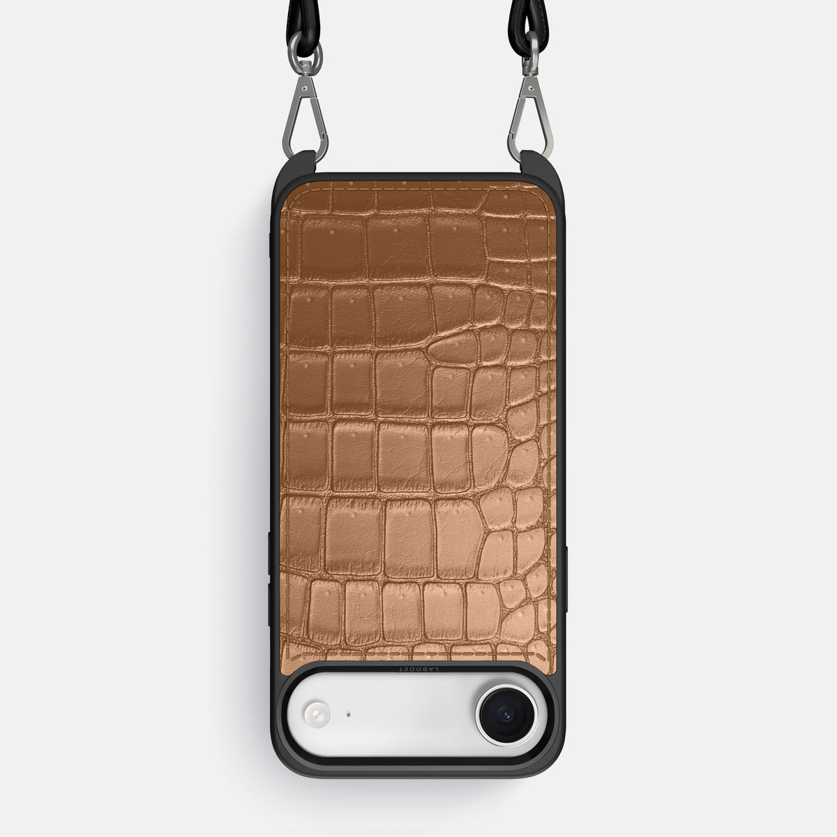Crossbody Sport Case For iPhone 17 Air In Porosus Crocodile -1 | Milk-Chocolate