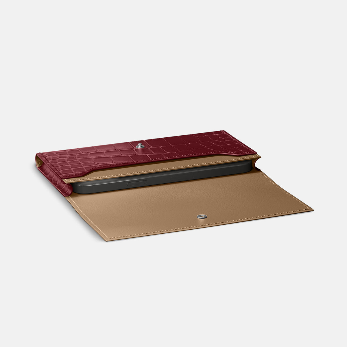 Wallet Case For iPhone 17 Air In Alligator -4 | Burgundy