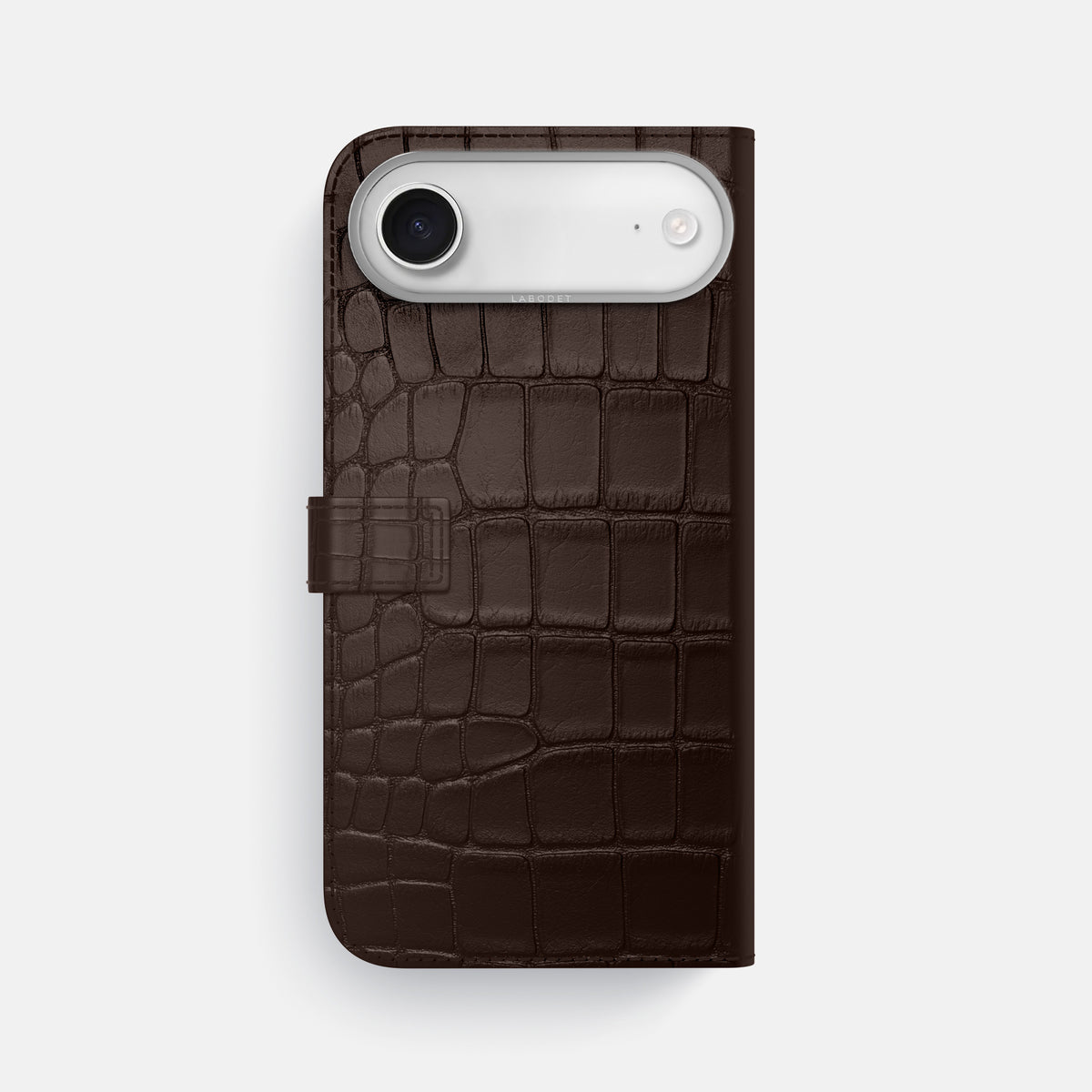 Folio Case with Clasp For iPhone 17 Air In Alligator -3 | Dark-Brown-Steel