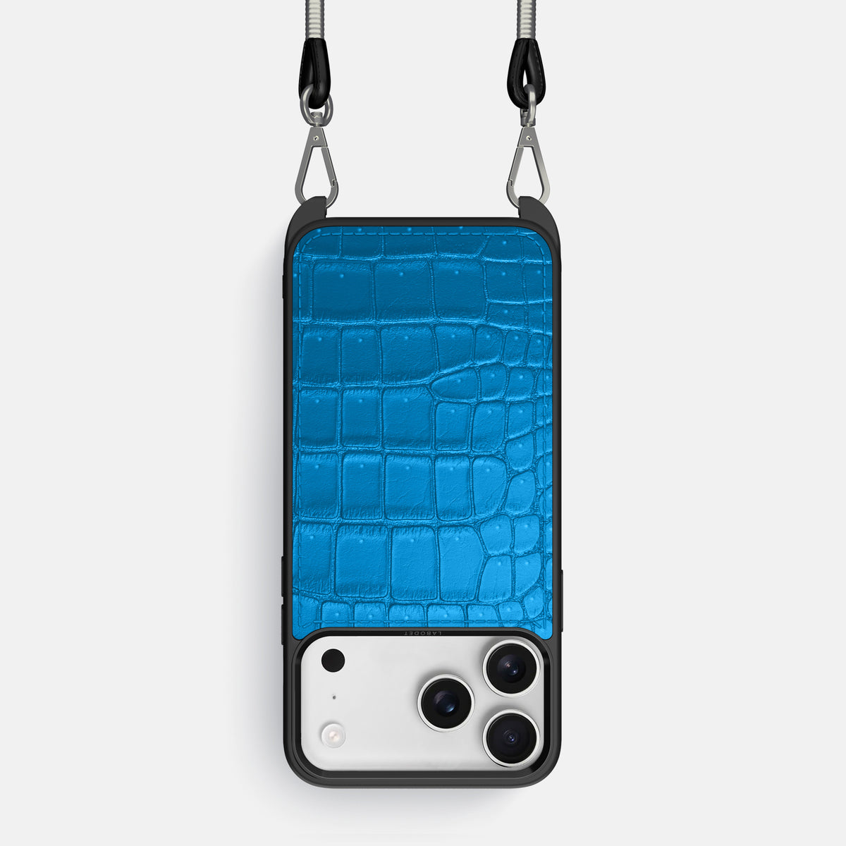 Crossbody Sport Case For iPhone 17 Pro In Porosus Crocodile -1 | Blue-Lagoon