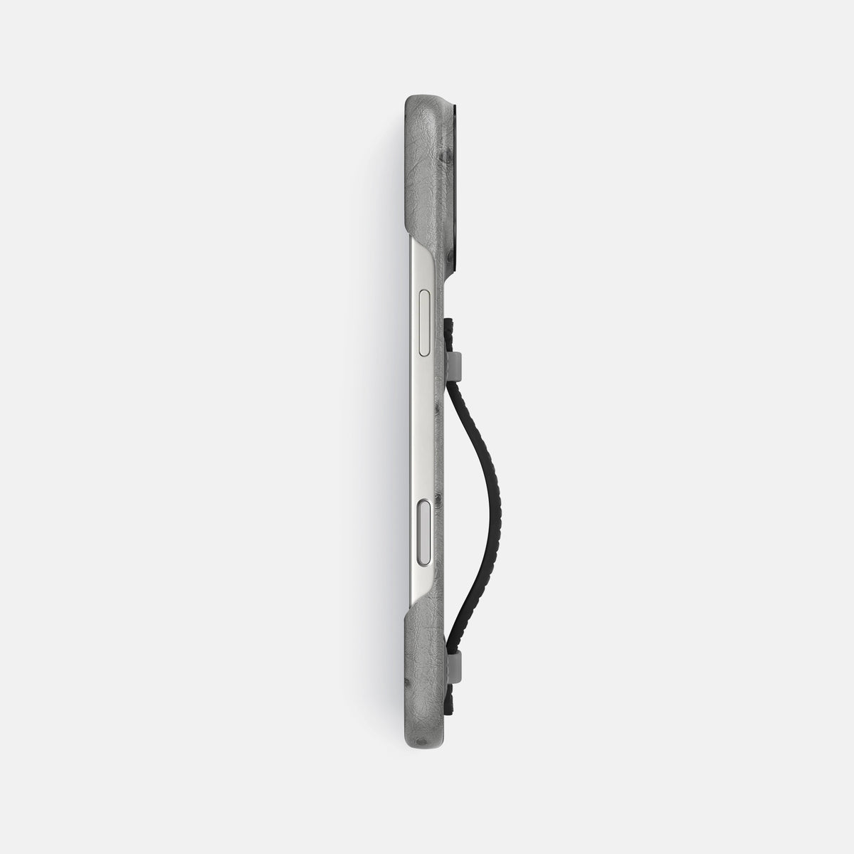 Center Handle Coloré For iPhone 17 Pro Max In Ostrich -2 | Silver-Black