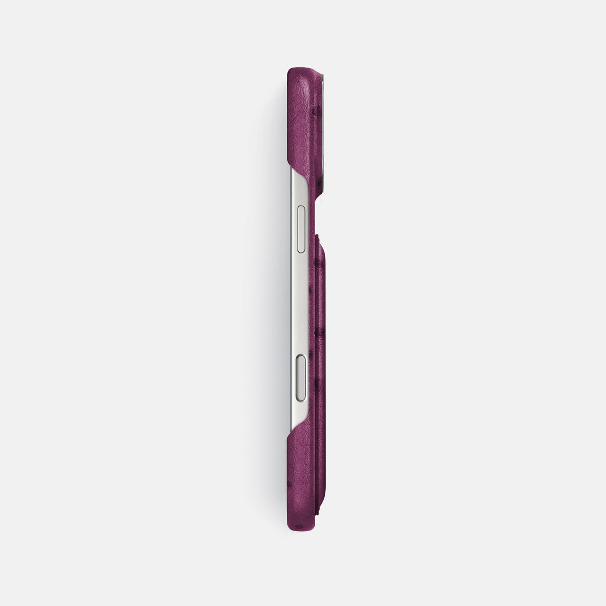 Double Card Case For iPhone 18 Pro Max In Ostrich -3 | Purple-Steel