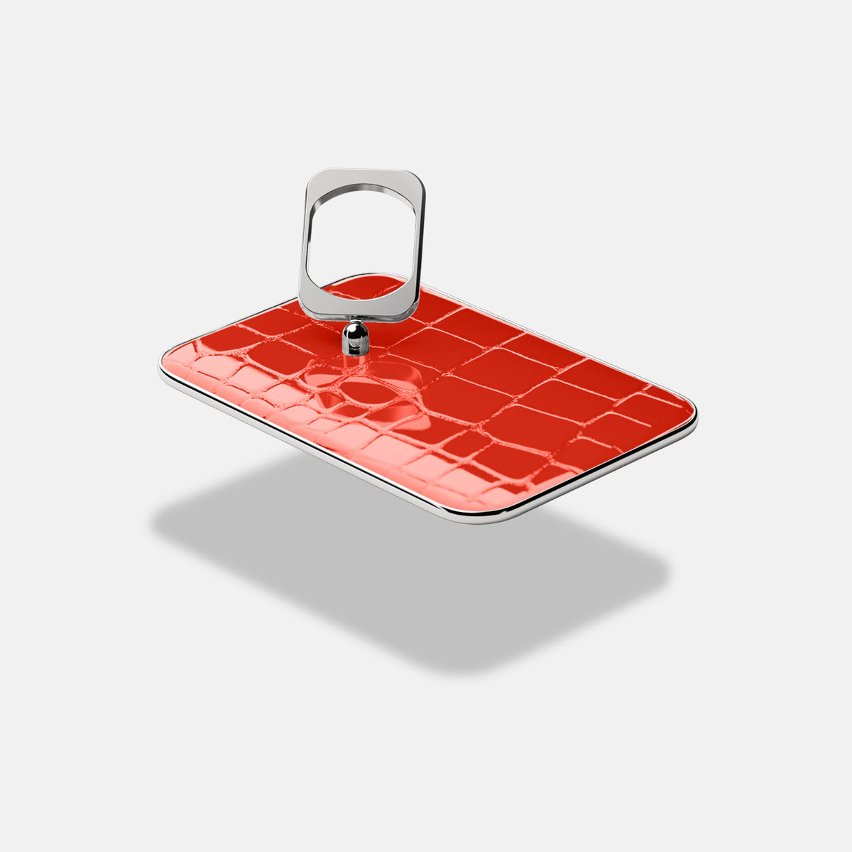 MagSafe Ring For iPhone 18 Pro In Shiny Alligator -4 | Coral-Orange-Steel