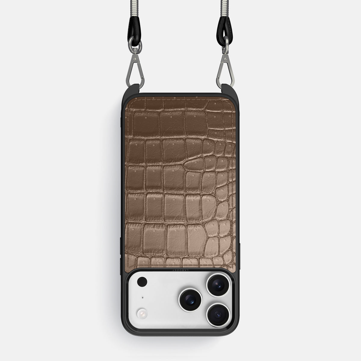 Crossbody Sport Case For iPhone 17 Pro In Porosus Crocodile -1 | Fur-Brown