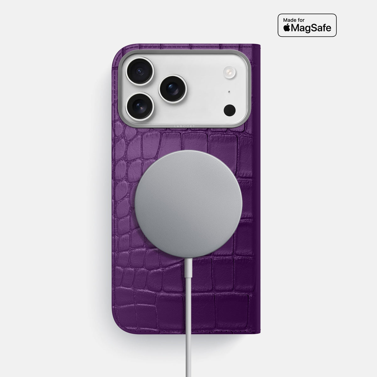 Folio Case For iPhone 18 Pro Max In Alligator -3 | Purple-Steel