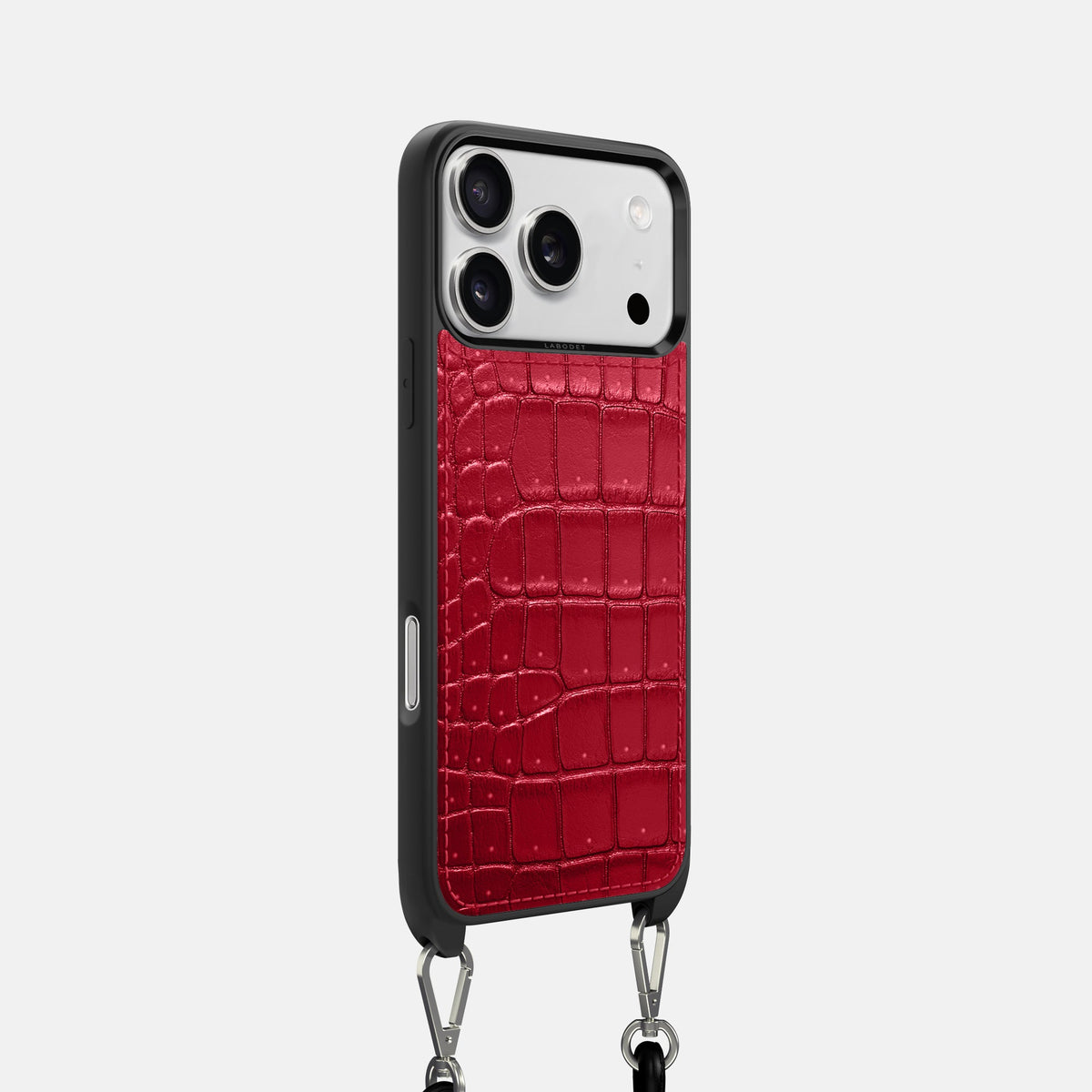 Crossbody Sport Case For iPhone 18 Pro In Porosus Crocodile -2 | Burgundy