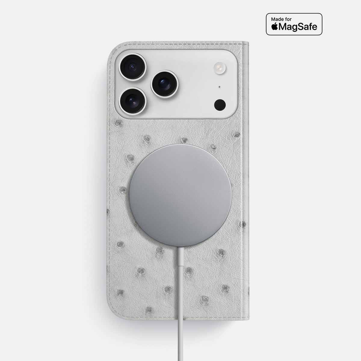 Folio Slim Case For iPhone 18 Pro Max In Ostrich -3 | White