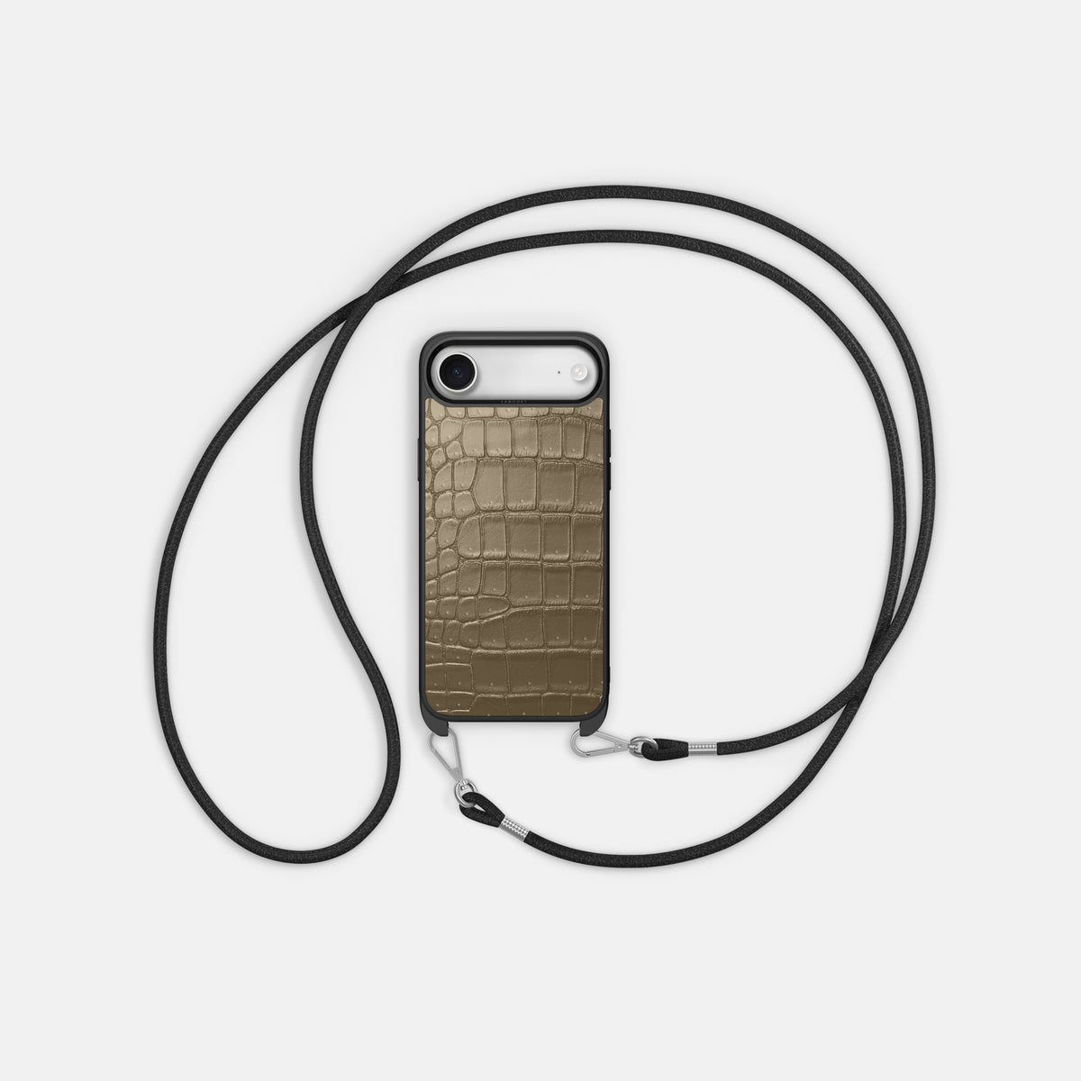 Crossbody Sport Case For iPhone 17 Air In Porosus Crocodile -5 | Kaki-Green