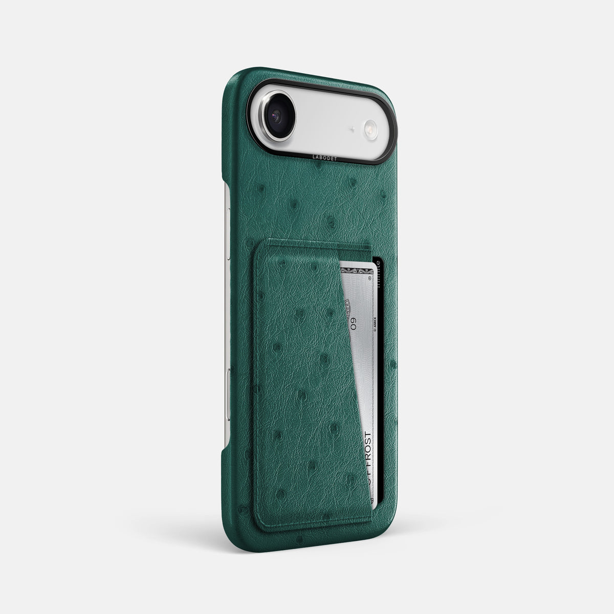 Double Card Case For iPhone 17 Air In Ostrich -2 | Forest-Green-Black