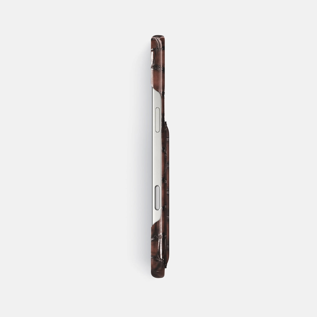 Slim Card Case For iPhone 18 Pro Max In Patina Alligator -3 | Havana-Brown