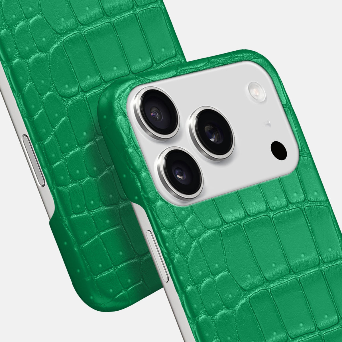 Slim Case For iPhone 18 Pro Max In Porosus Crocodile -6 | Cactus-Green