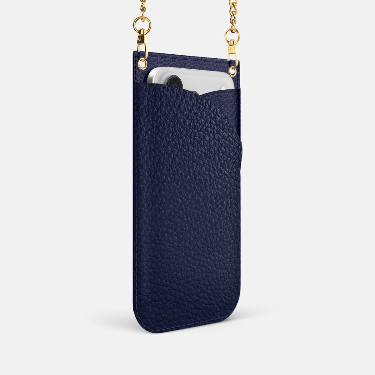 Crossbody Bag For iPhone 18 Pro In Calf -2 | Marine-Gold