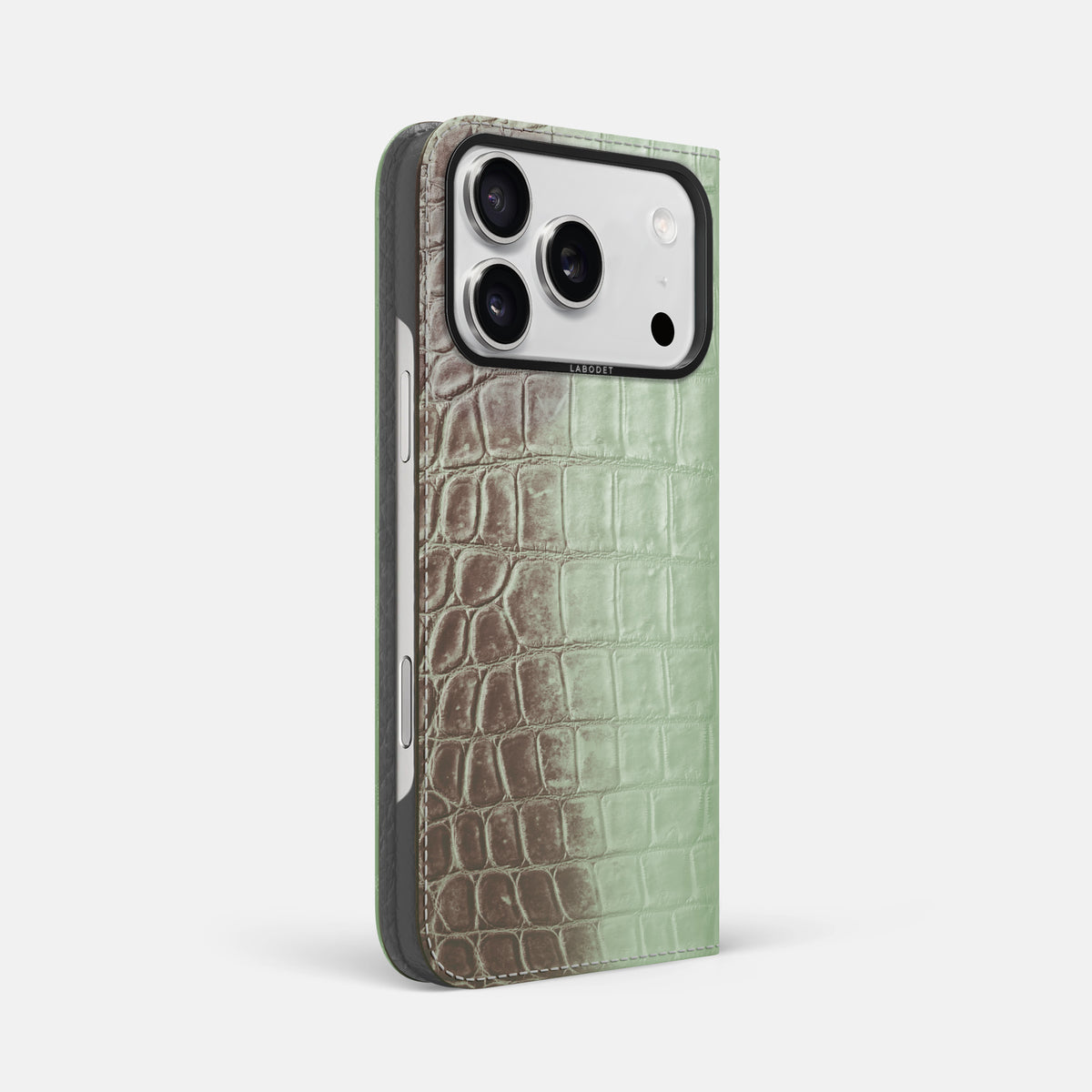 Folio Case For iPhone 17 Pro Max In Himalayan Crocodile -1 | Pistachio-Black