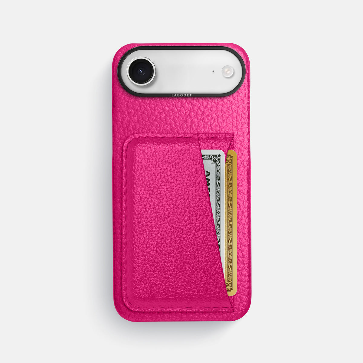 Double Card Case For iPhone 17 Air In Calf -1 | Magenta-Black