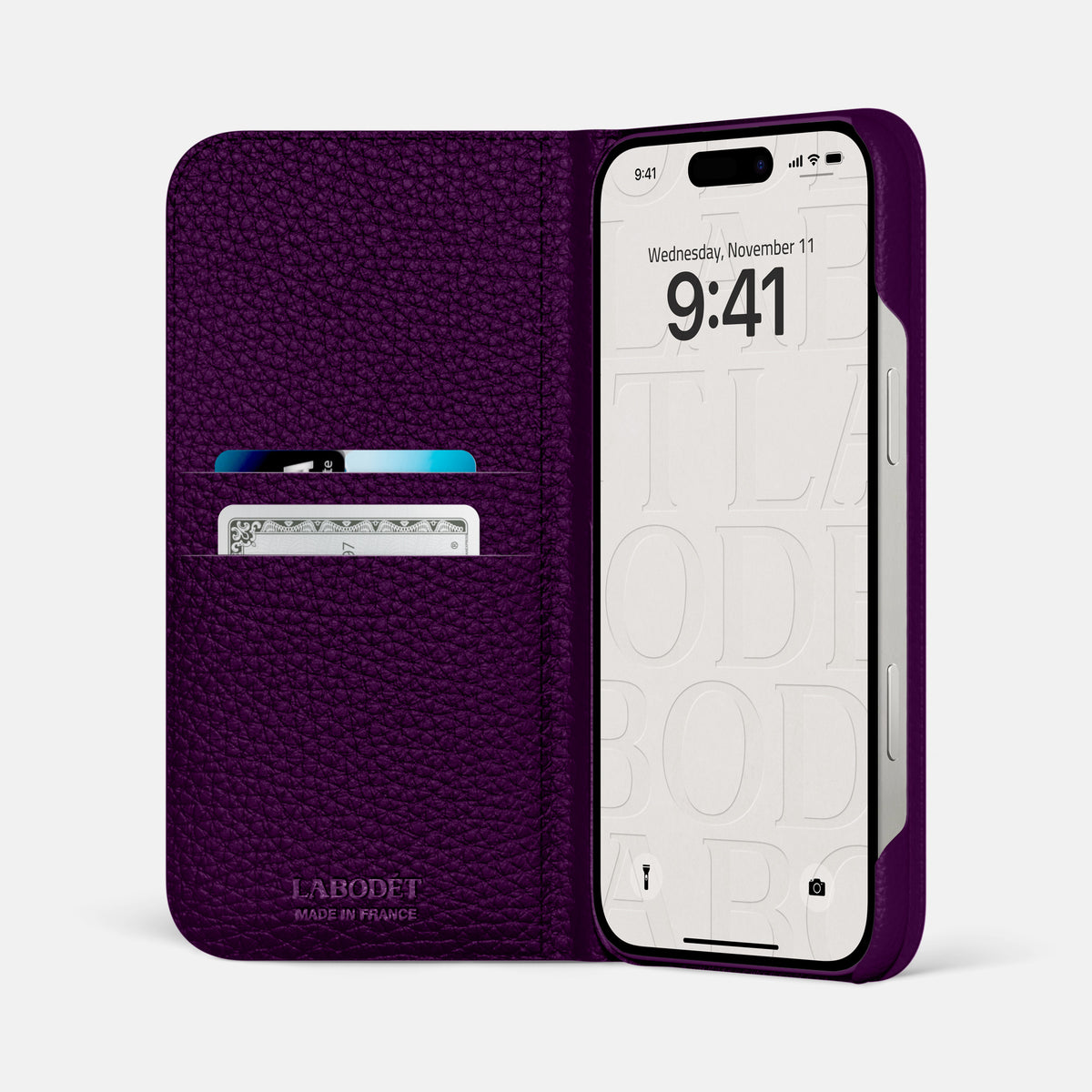 Folio Slim Case For iPhone 17 Pro Max In Calf -2 | Violet