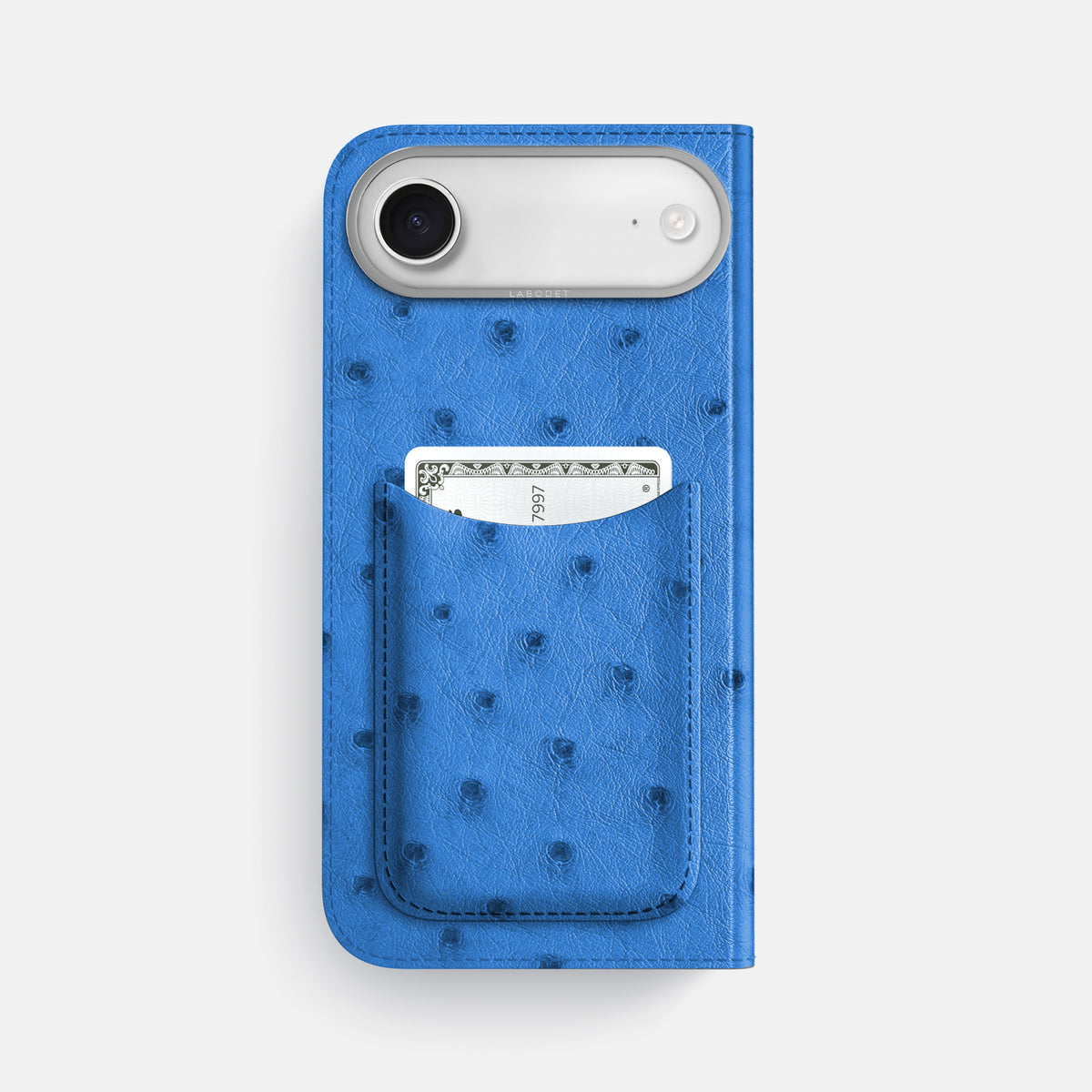 Folio Case with Card For iPhone 17 Air In Ostrich -3 | Royal-Blue-Steel