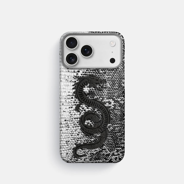Classic Case With Carbon Dragon For iPhone 18 Pro In Himalayan Lizard -1 | Dark-Steel